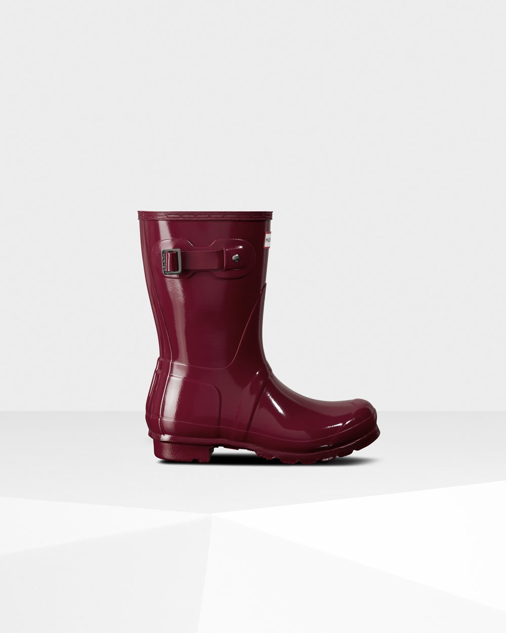 Womens Hunter Original Gloss - Short Rain Boots Claret/Red - 5961-KPFTX